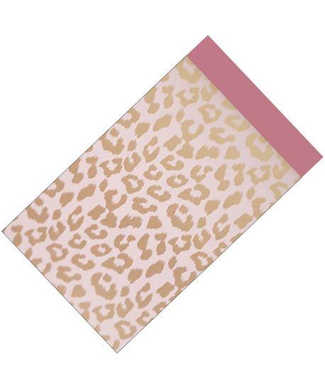 Cadeauzakjes Cheetah roze/goud 12x19cm - 5 stuks-Kraaltjes van Renate
