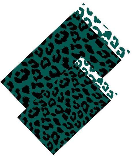 Cadeauzakjes Cheetah wild green zwart-groen 12x19cm - 5 stuks-Kraaltjes van Renate