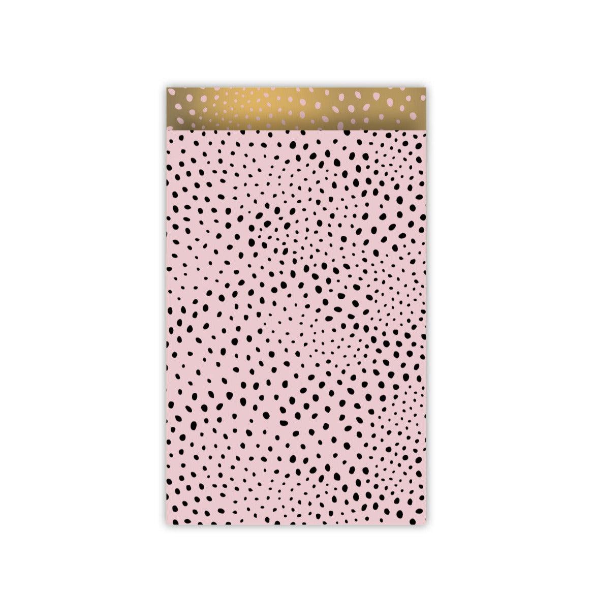 Cadeauzakjes Flocks roze/zwart 12x19cm - 5 stuks-Gifts-Kraaltjes van Renate