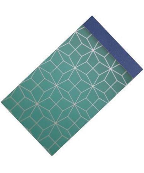 Cadeauzakjes Graphic Lines groen/blauw 12x19cm - 5 stuks-Kraaltjes van Renate
