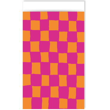 Cadeauzakjes Handdraw grid Pink/Orange 12x19cm - 5 stuks-Gifts-Kraaltjes van Renate