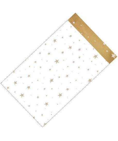 Cadeauzakjes Little star wit/goud 12x19cm - 5 stuks-Kraaltjes van Renate