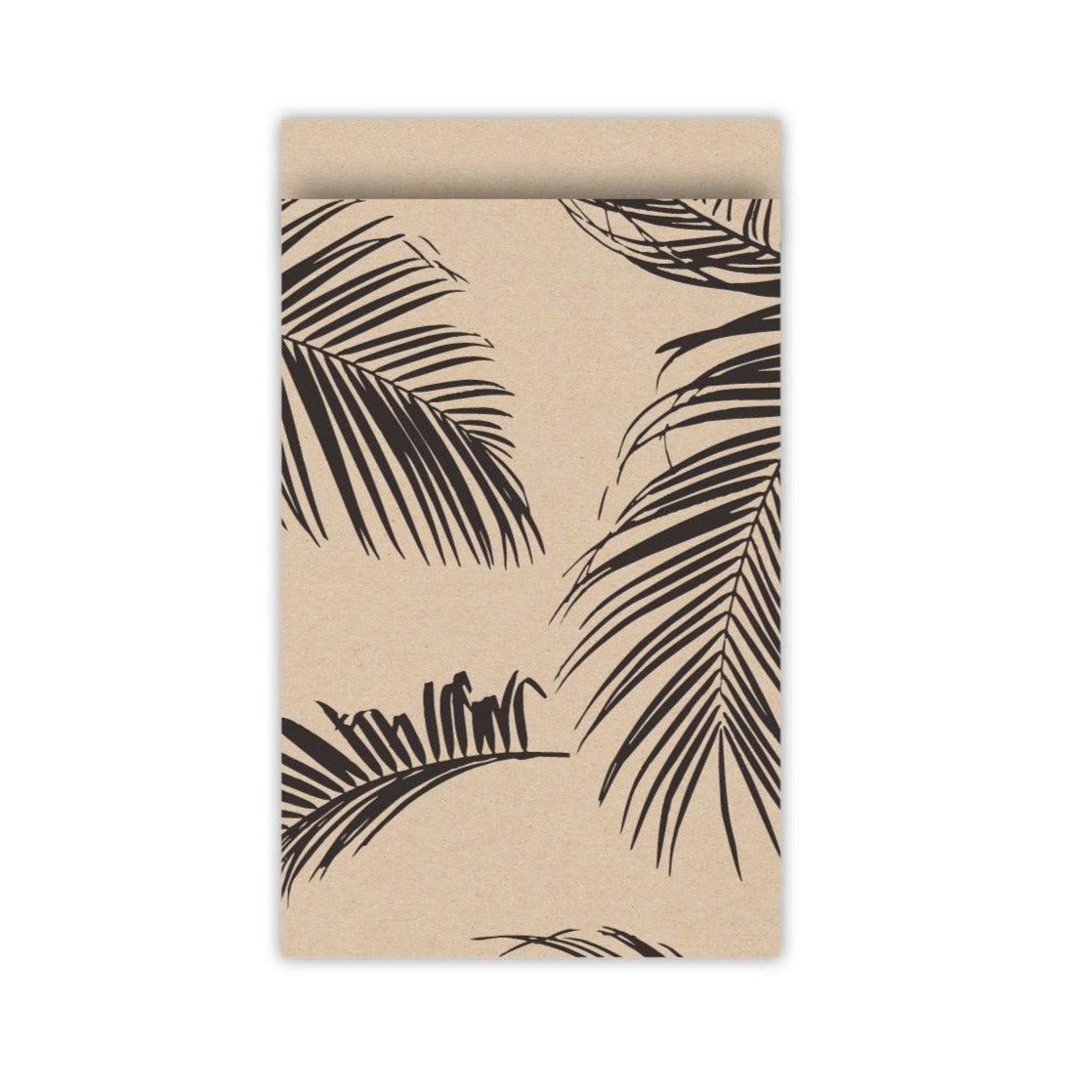 Cadeauzakjes Palm Leaves kraft/zwart 12x19cm - 5 stuks-Gifts-Kraaltjes van Renate