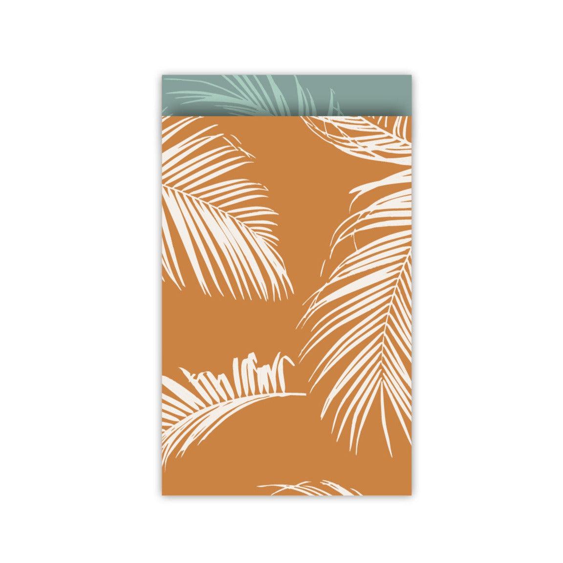 Cadeauzakjes Palm leaves roest/wit 12x19cm - 5 stuks-Gifts-Kraaltjes van Renate