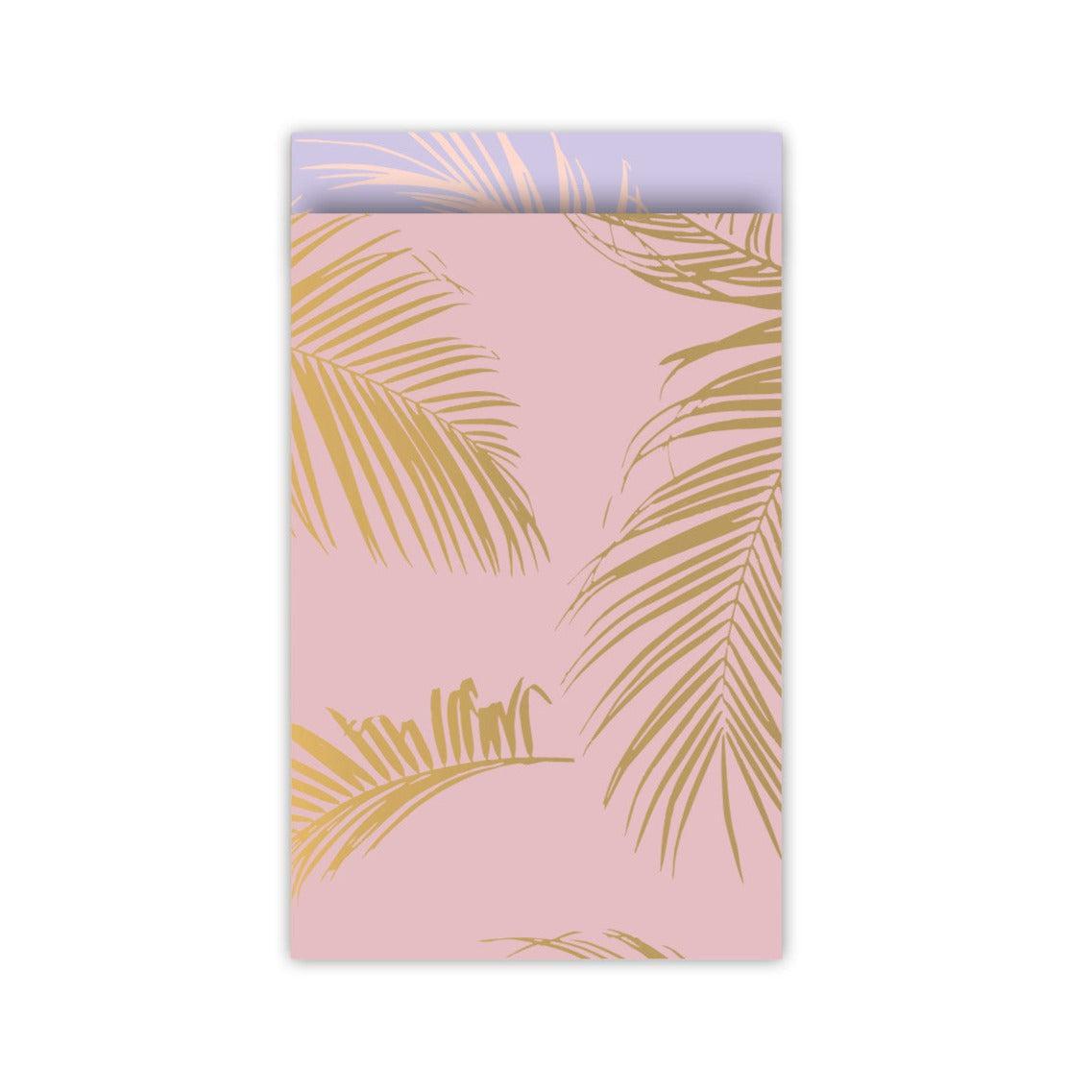 Cadeauzakjes Palm leaves roze/goud 12x19cm - 5 stuks-Gifts-Kraaltjes van Renate