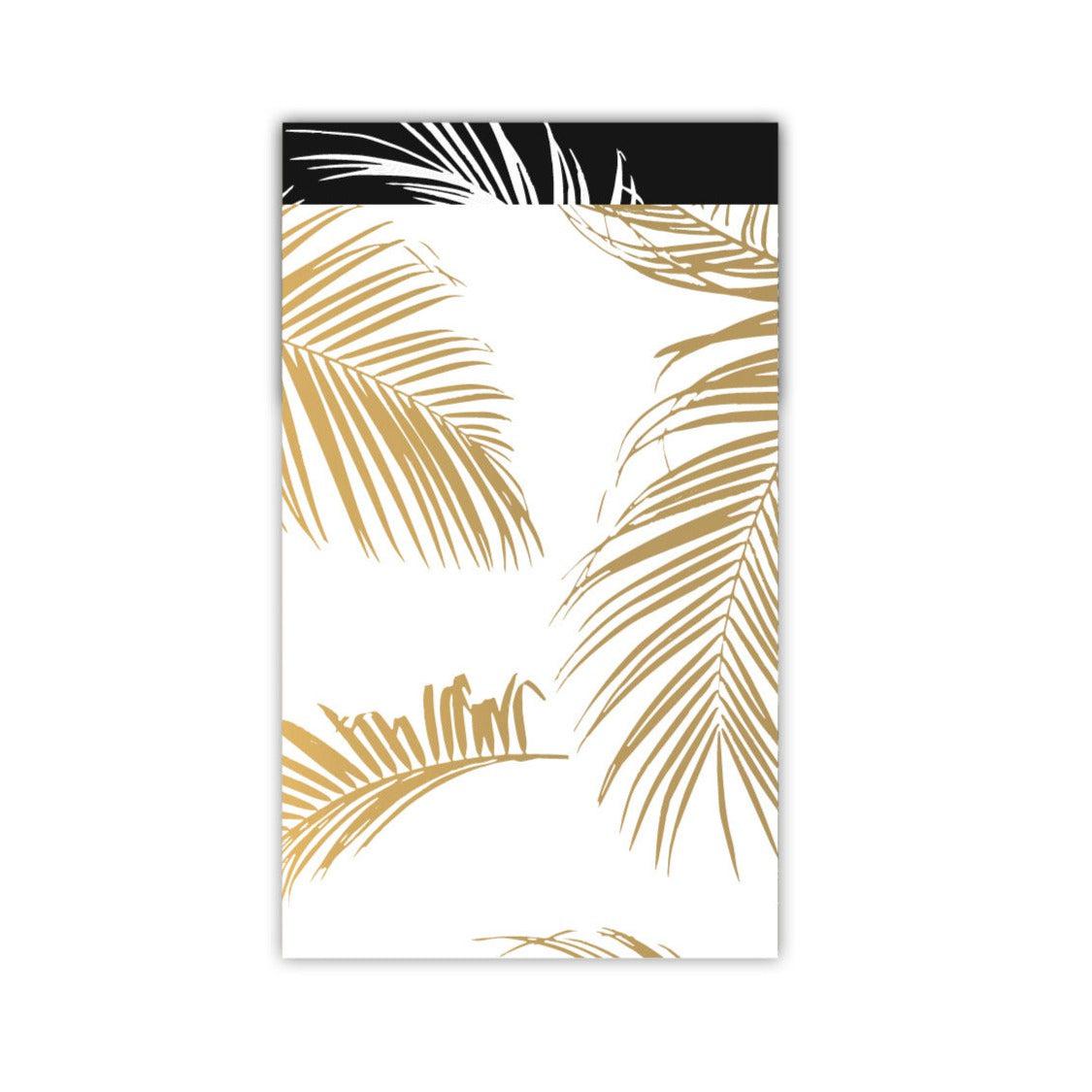 Cadeauzakjes Palm leaves wit/goud 12x19cm - 5 stuks-Gifts-Kraaltjes van Renate