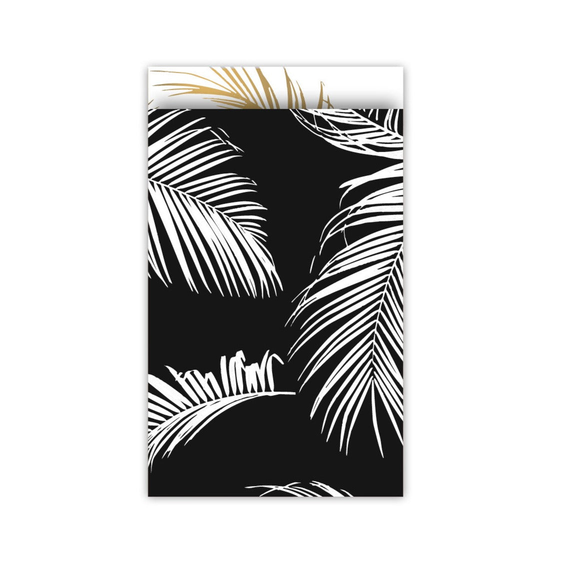 Cadeauzakjes Palm leaves zwart/wit 12x19cm - 5 stuks-Gifts-Kraaltjes van Renate