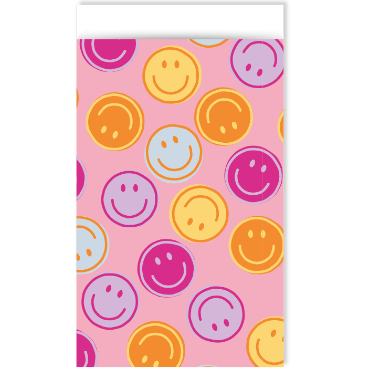 Cadeauzakjes Smiley pink 12x19cm - 5 stuks-Gifts-Kraaltjes van Renate