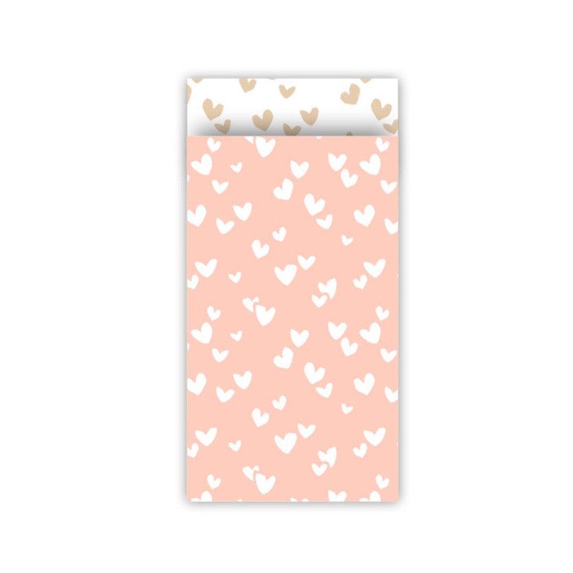Cadeauzakjes Solo hearts pastel neon/zand 7x13cm - 5 stuks-Gifts-Kraaltjes van Renate
