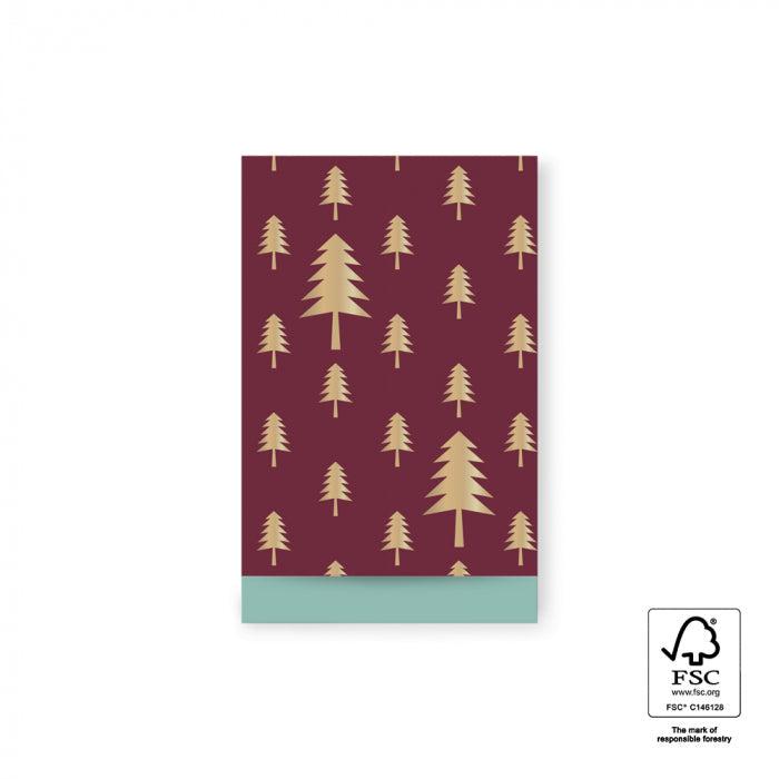 Cadeauzakjes Tree Beet Red Gold Foil 12x19cm - 5 stuks-Gifts-Kraaltjes van Renate