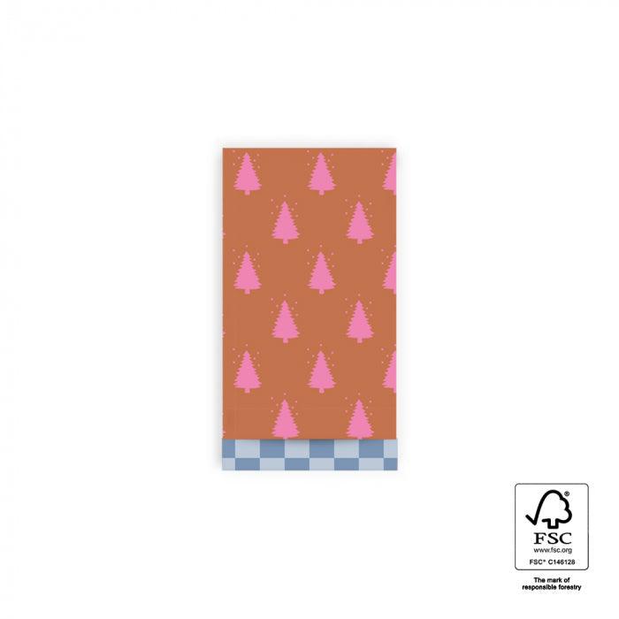 Cadeauzakjes Tree Cognac/Pink 7x13cm - 5 stuks-Gifts-Kraaltjes van Renate