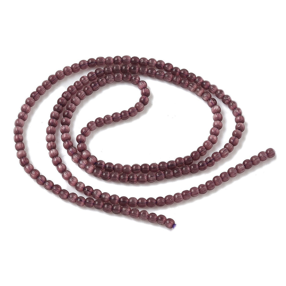 Cat Eye Kralen Rond Bordeaux 2mm - per 35 stuks-Kralen-Kraaltjes van Renate