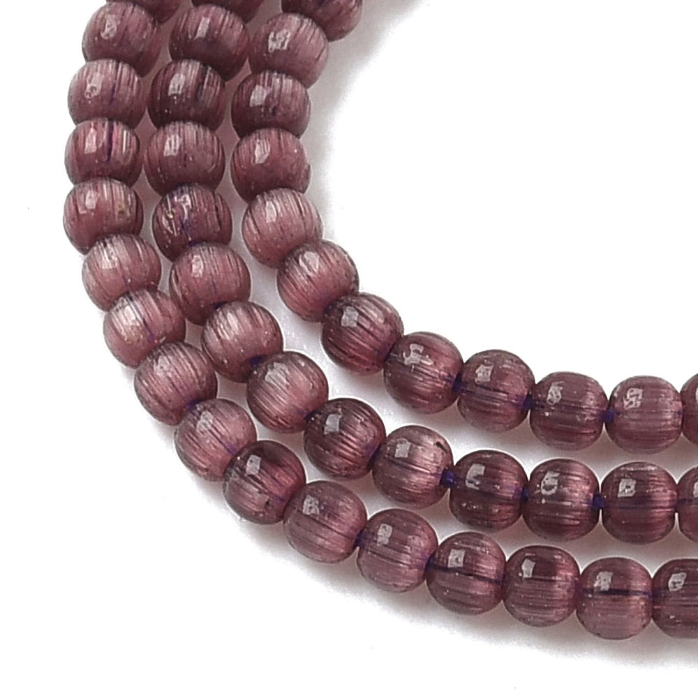 Cat Eye Kralen Rond Bordeaux 2mm - per 35 stuks-Kralen-Kraaltjes van Renate