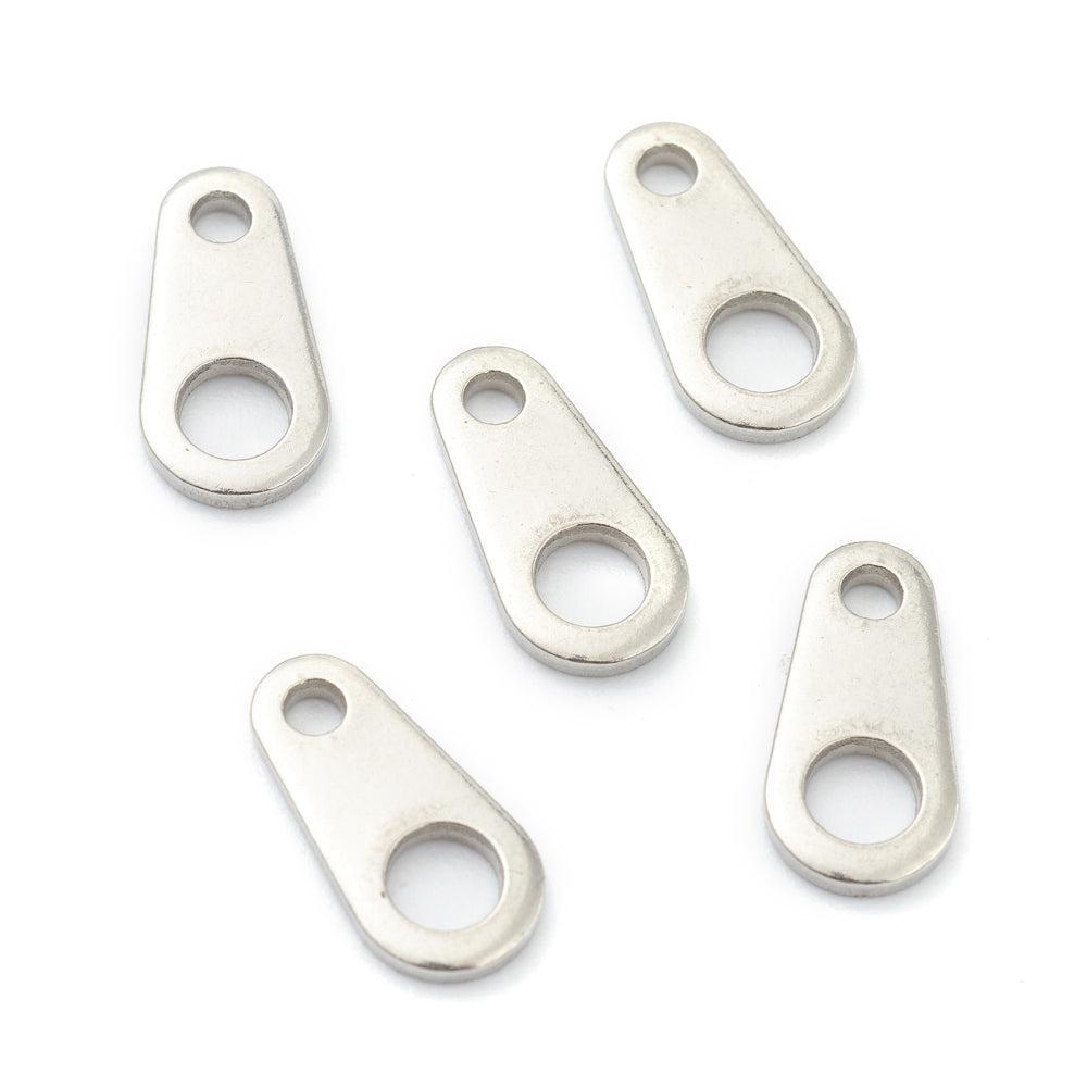 Chain Tab Druppel RVS Zilver 12x6mm - 15 stuks-Onderdelen-Kraaltjes van Renate