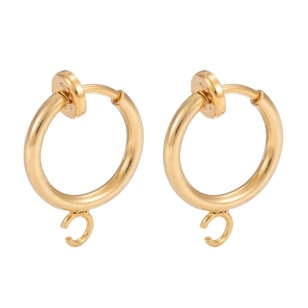 Boei sluiting 18k gold plated 15x11x3mm- per stuk-sluitingen-Kraaltjes van Renate
