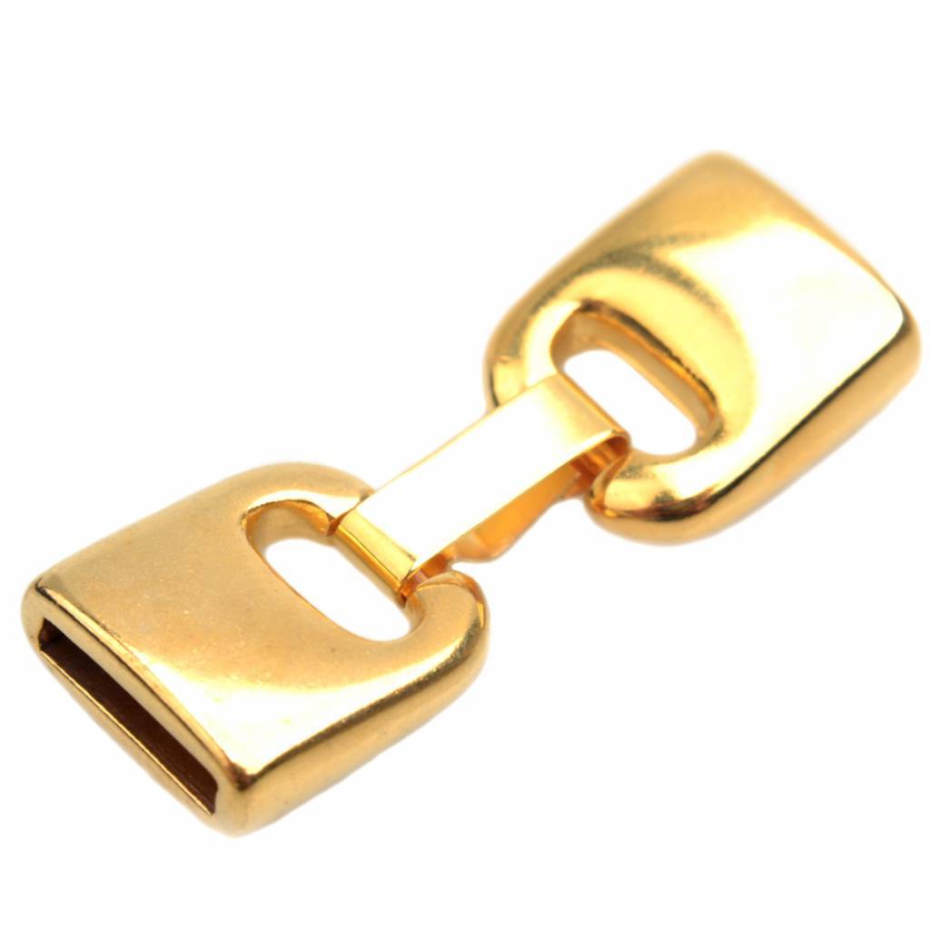 Clip sluiting Ø13x2,5mm Goud DQ 46x17mm-Kraaltjes van Renate