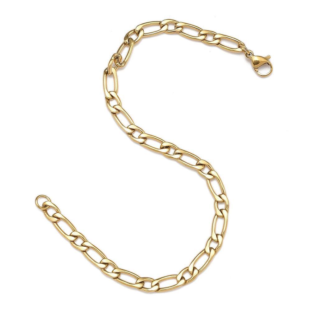 Complete Armband Figaro 10x4.5mm Premium RVS Goud - 20cm (kopie)-Ketting-Kraaltjes van Renate