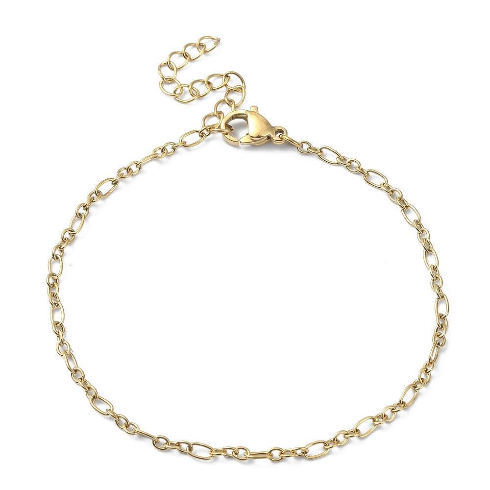 Complete Armband Figaro 4x2mm Premium RVS Goud - 17.2cm-Ketting-Kraaltjes van Renate