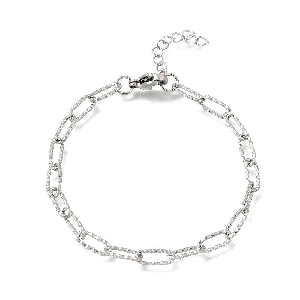 Complete Armband Paperclip RVS Zilver - 16.8cm-Ketting-Kraaltjes van Renate