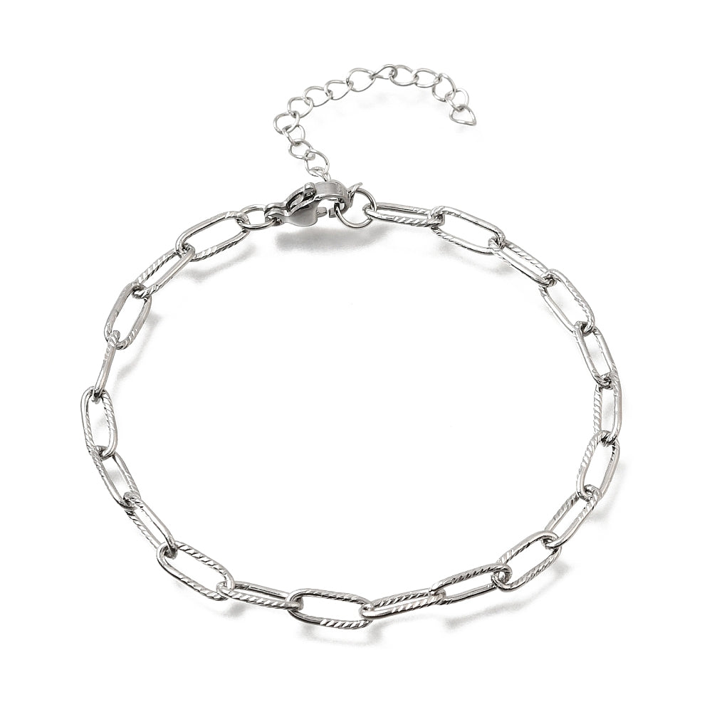 Complete Armband Paperclip RVS Zilver - 18.2cm-Ketting-Kraaltjes van Renate