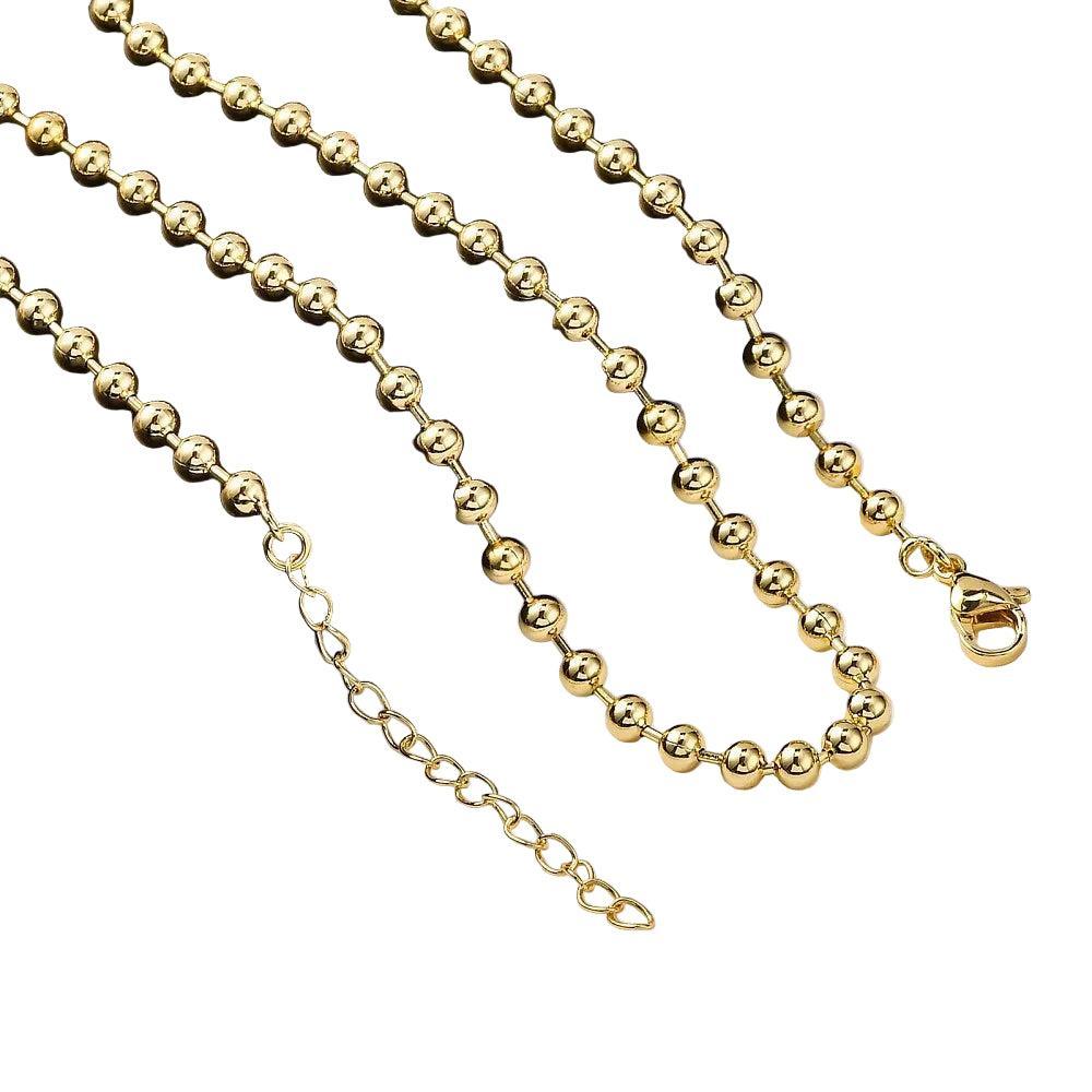 Complete Ketting Ball Chain 4mm Brass Goud - 46.2cm-Ketting-Kraaltjes van Renate