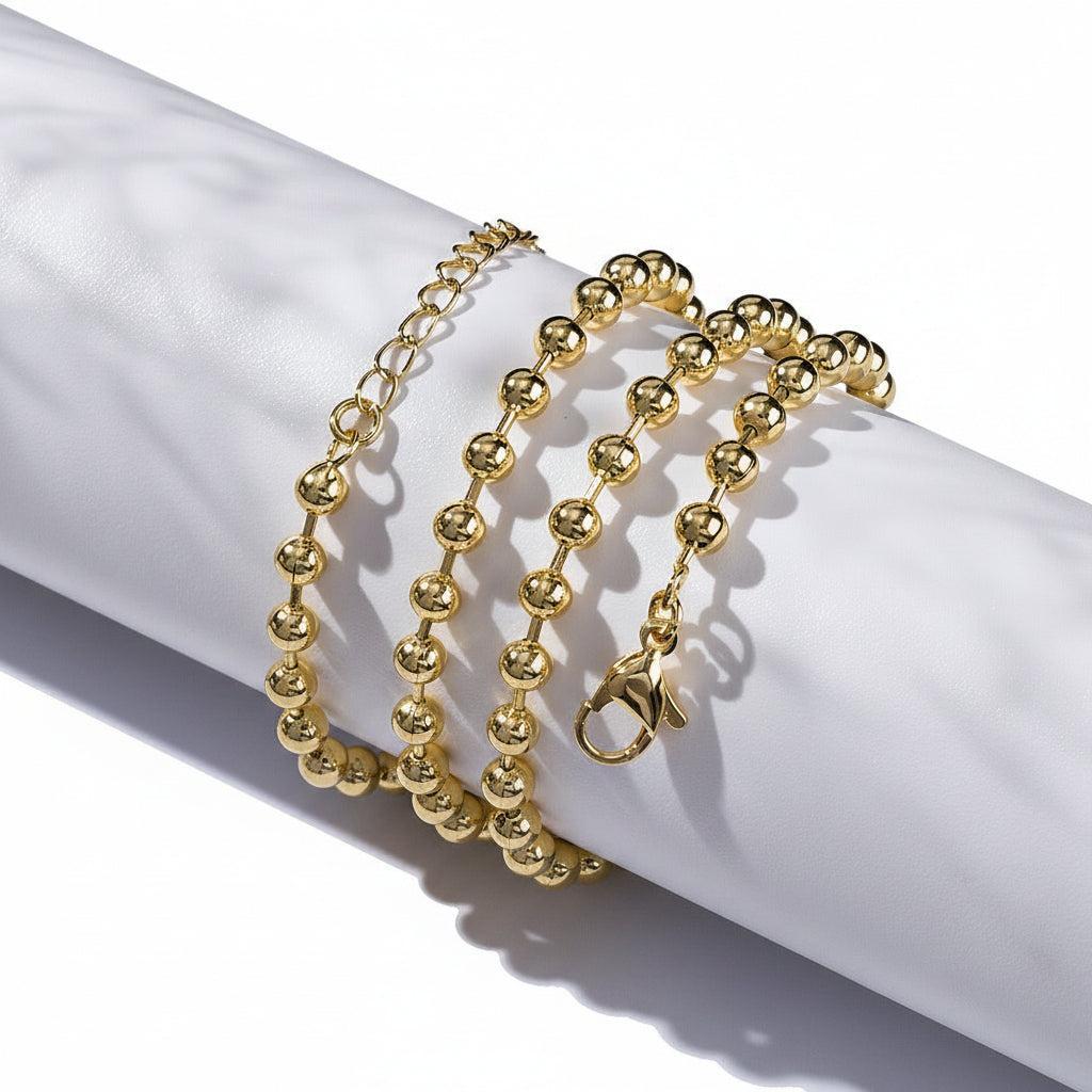 Complete Ketting Ball Chain 4mm Brass Goud - 46.2cm-Ketting-Kraaltjes van Renate