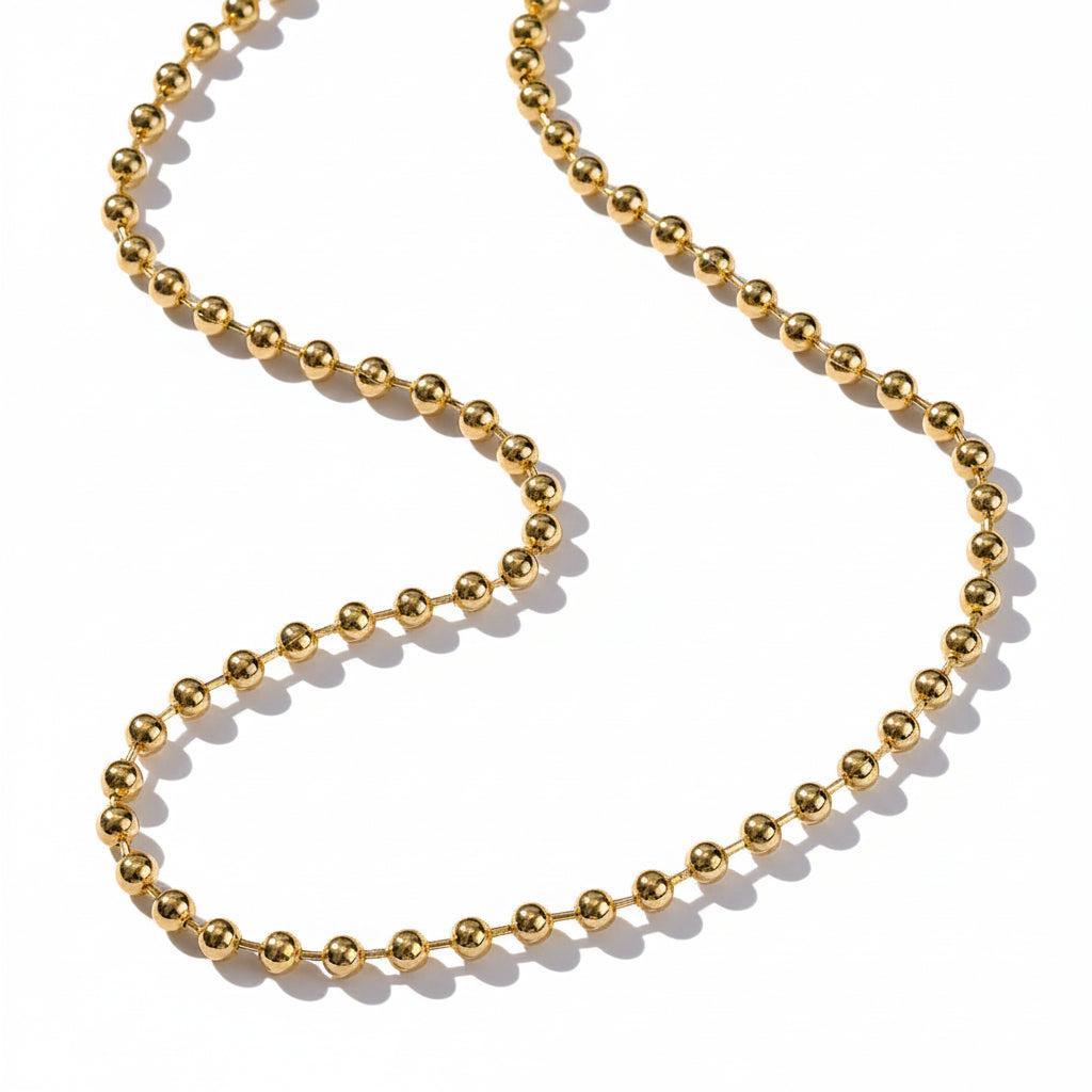 Complete Ketting Ball Chain 4mm Brass Goud - 46.2cm-Ketting-Kraaltjes van Renate
