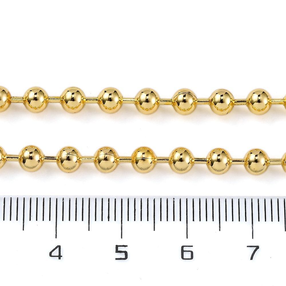 Complete Ketting Ball Chain 4mm Brass Goud - 46.2cm-Ketting-Kraaltjes van Renate
