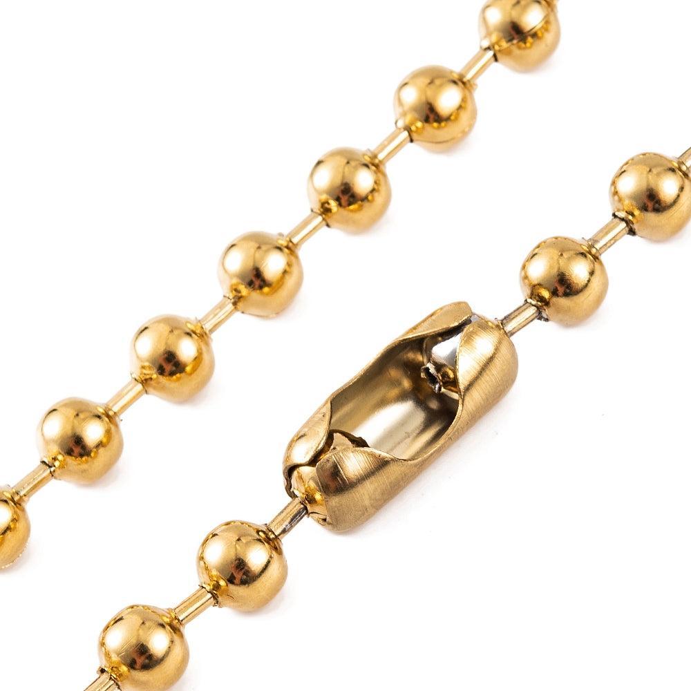 Complete Ketting Ball Chain 6mm Premium RVS Goud - 42cm-Ketting-Kraaltjes van Renate