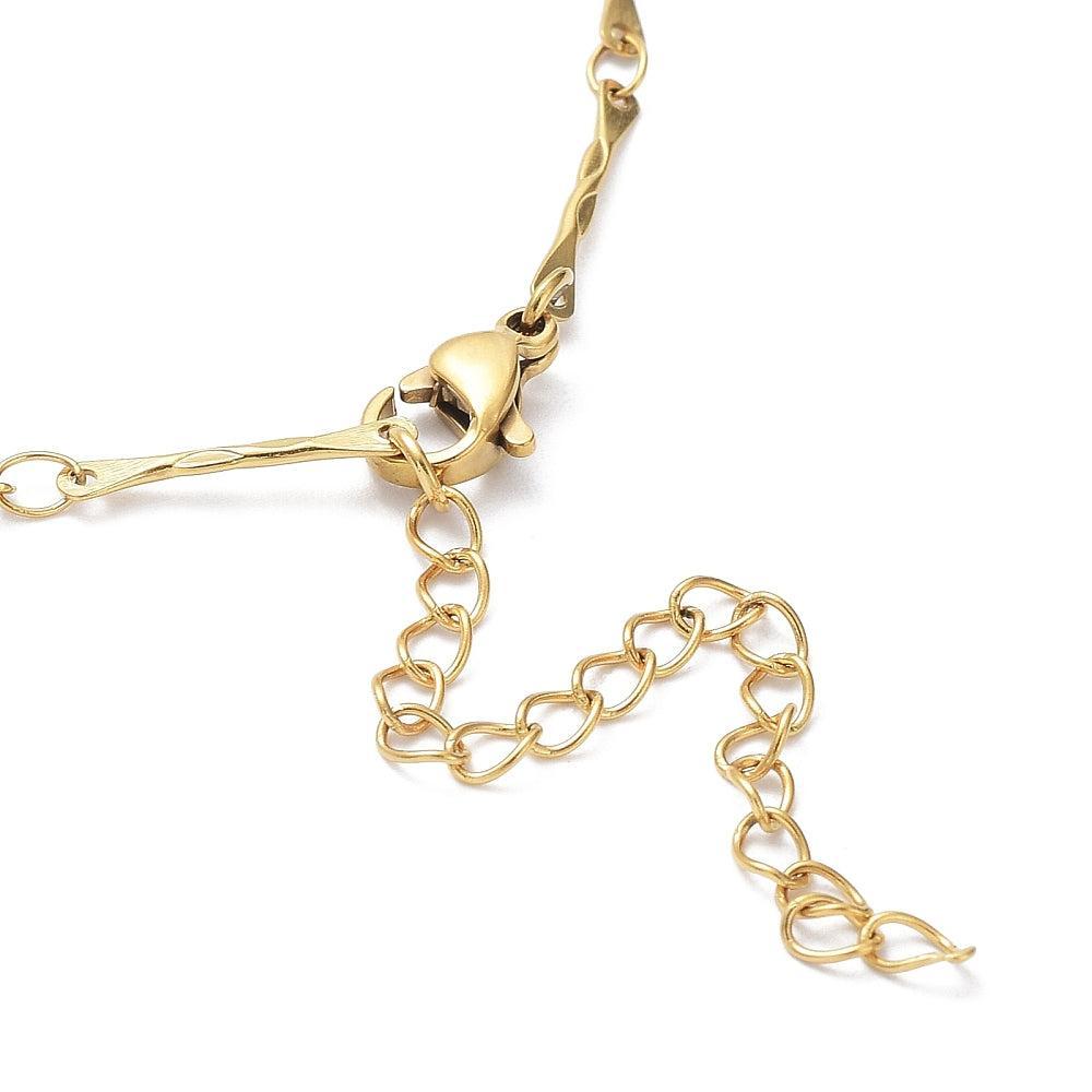 Complete Ketting Bar Link 14x2mm Premium RVS Goud - 44.6cm-Ketting-Kraaltjes van Renate