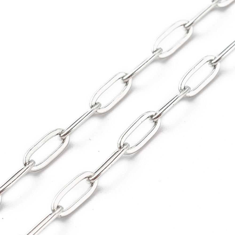 Complete Ketting Cable 10x4mm RVS Zilver - 43.5cm-Ketting-Kraaltjes van Renate