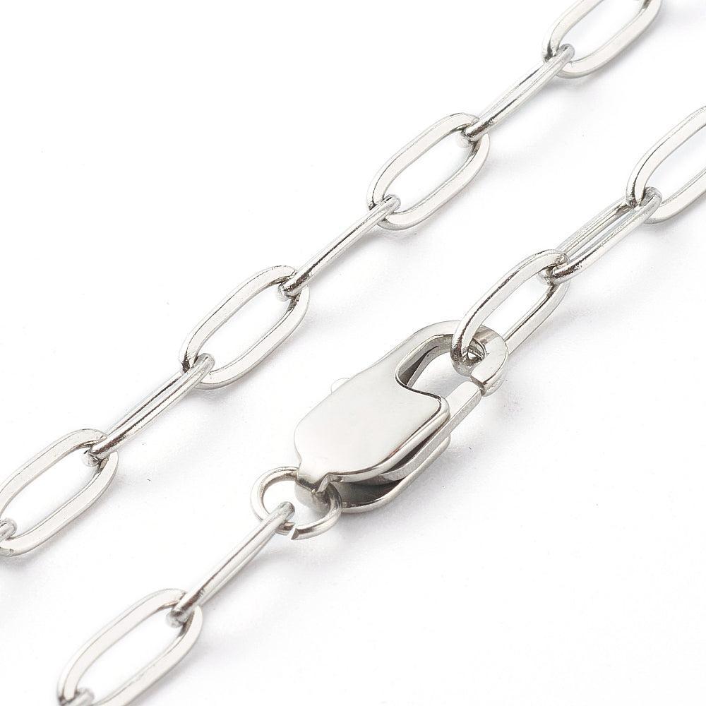 Complete Ketting Cable 10x4mm RVS Zilver - 43.5cm-Ketting-Kraaltjes van Renate