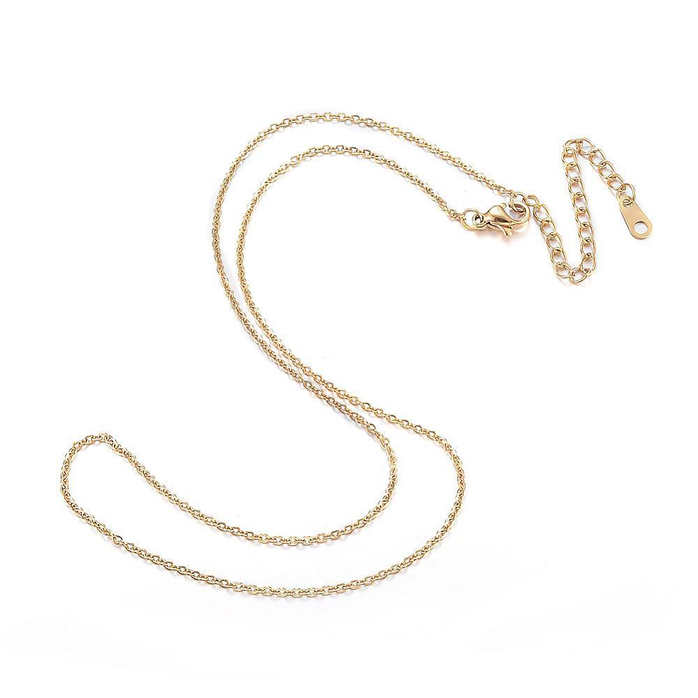 Complete Ketting Cable 1.5mm Premium RVS Goud - 44cm-Ketting-Kraaltjes van Renate