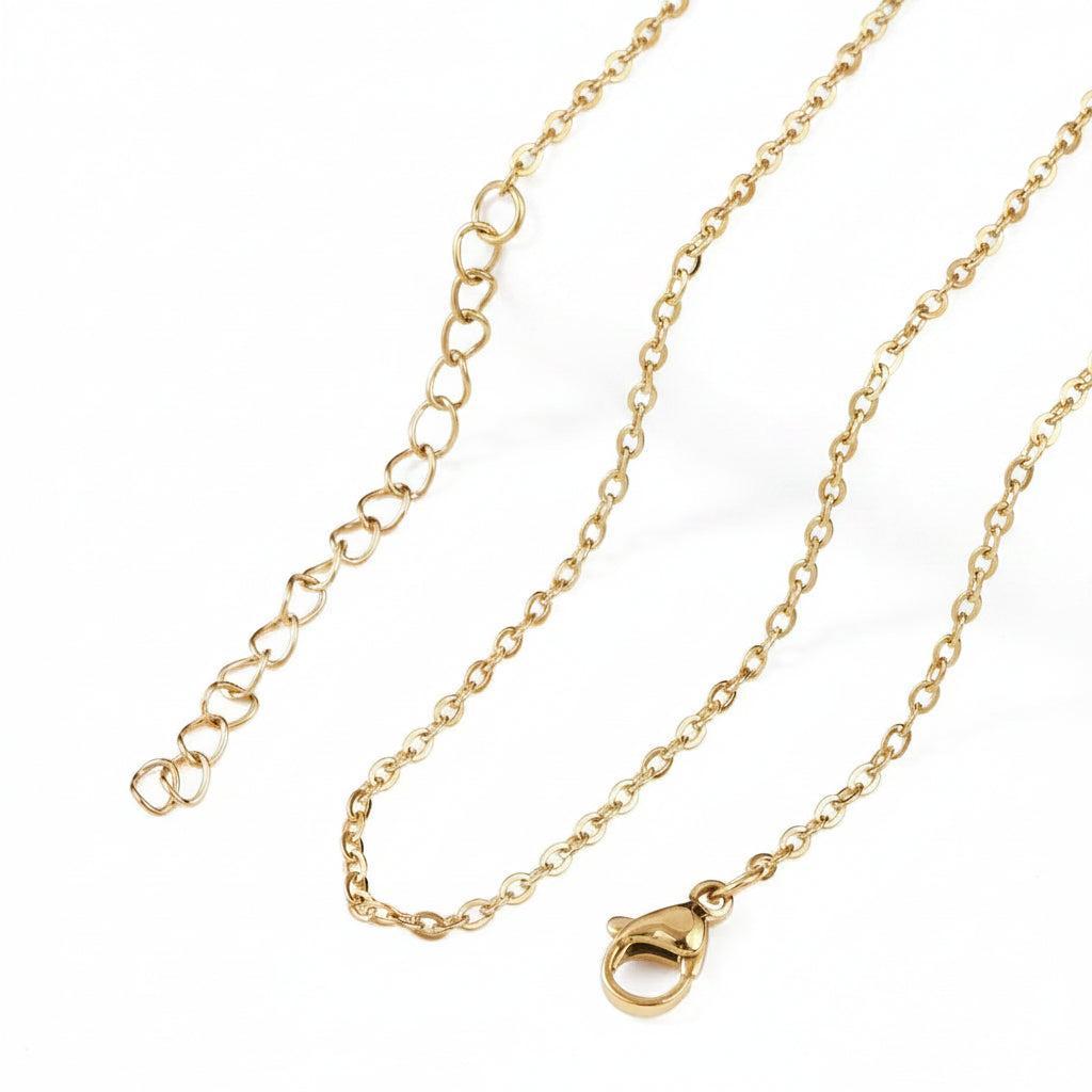 Complete Ketting Cable 1.6mm Premium RVS Goud - 45.5cm-Ketting-Kraaltjes van Renate