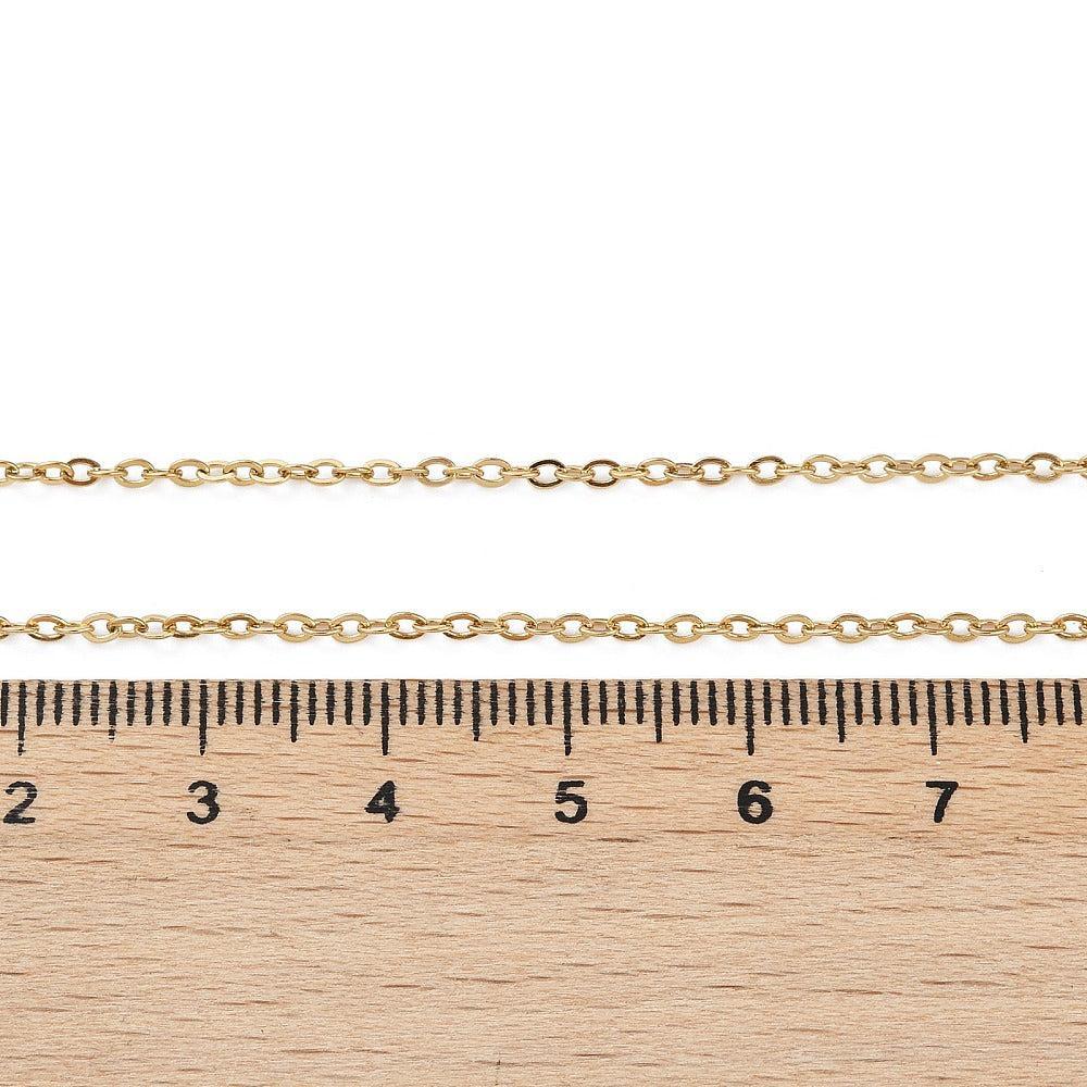 Complete Ketting Cable 1.6mm Premium RVS Goud - 45.5cm-Ketting-Kraaltjes van Renate