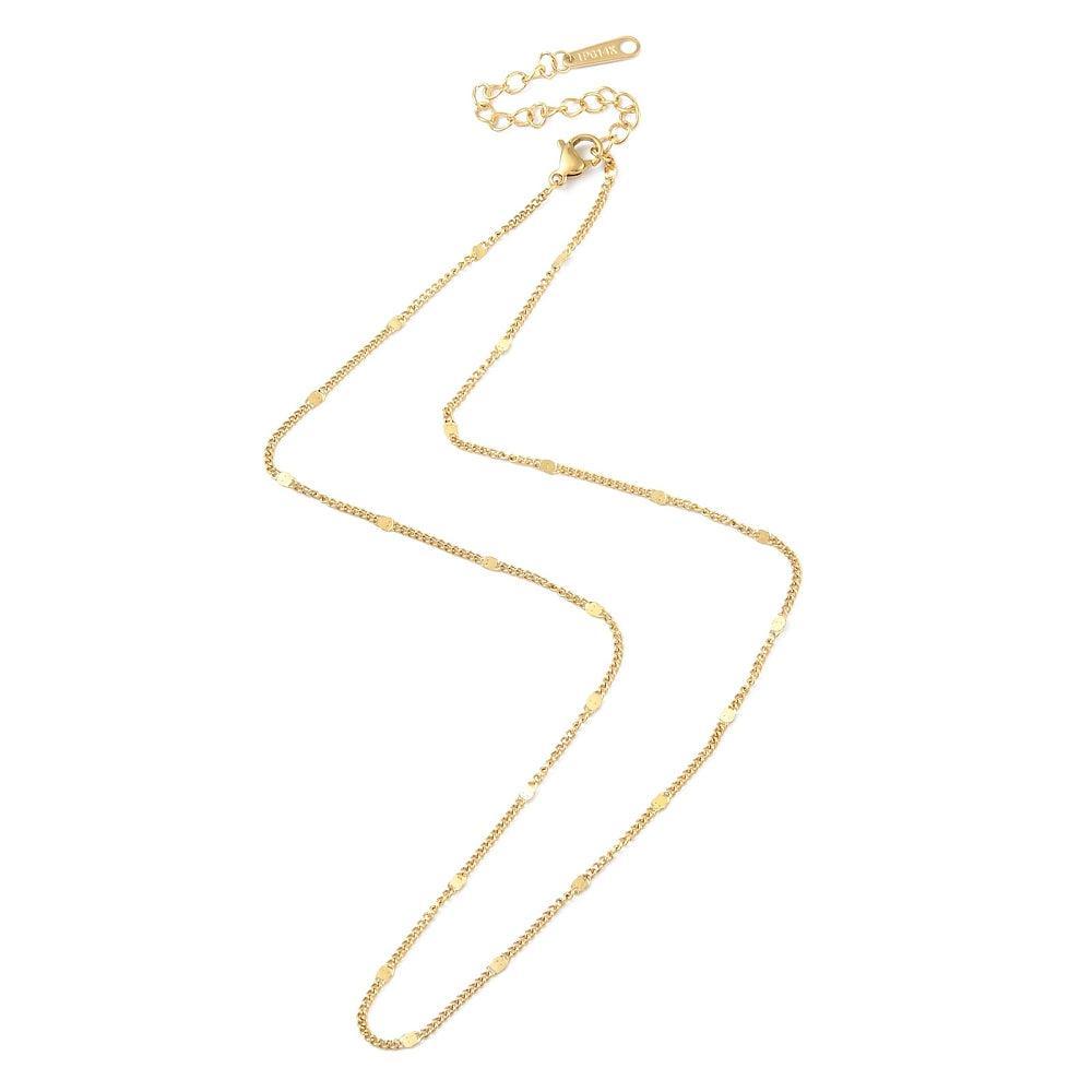 Complete Ketting Cable 2mm Premium RVS Goud 14k plated - 40.8cm-Ketting-Kraaltjes van Renate