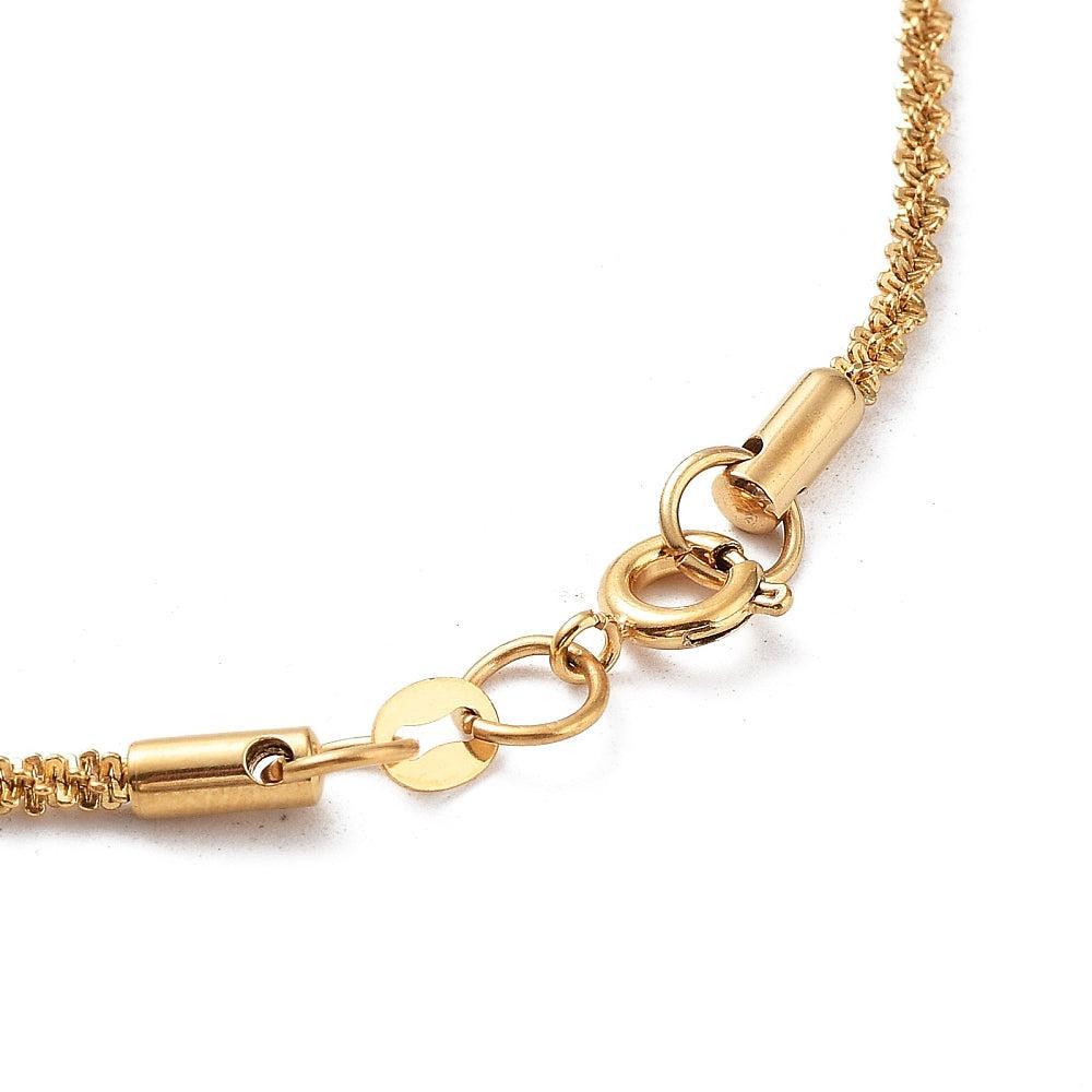 Complete Ketting Cable 2x1mm Premium RVS Goud - 51.2cm-Ketting-Kraaltjes van Renate