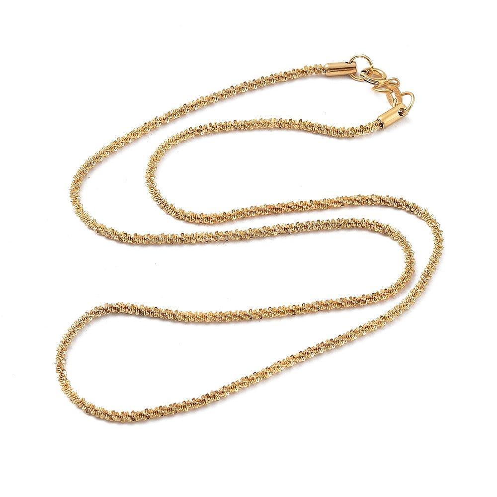Complete Ketting Cable 2x1mm Premium RVS Goud - 51.2cm-Ketting-Kraaltjes van Renate