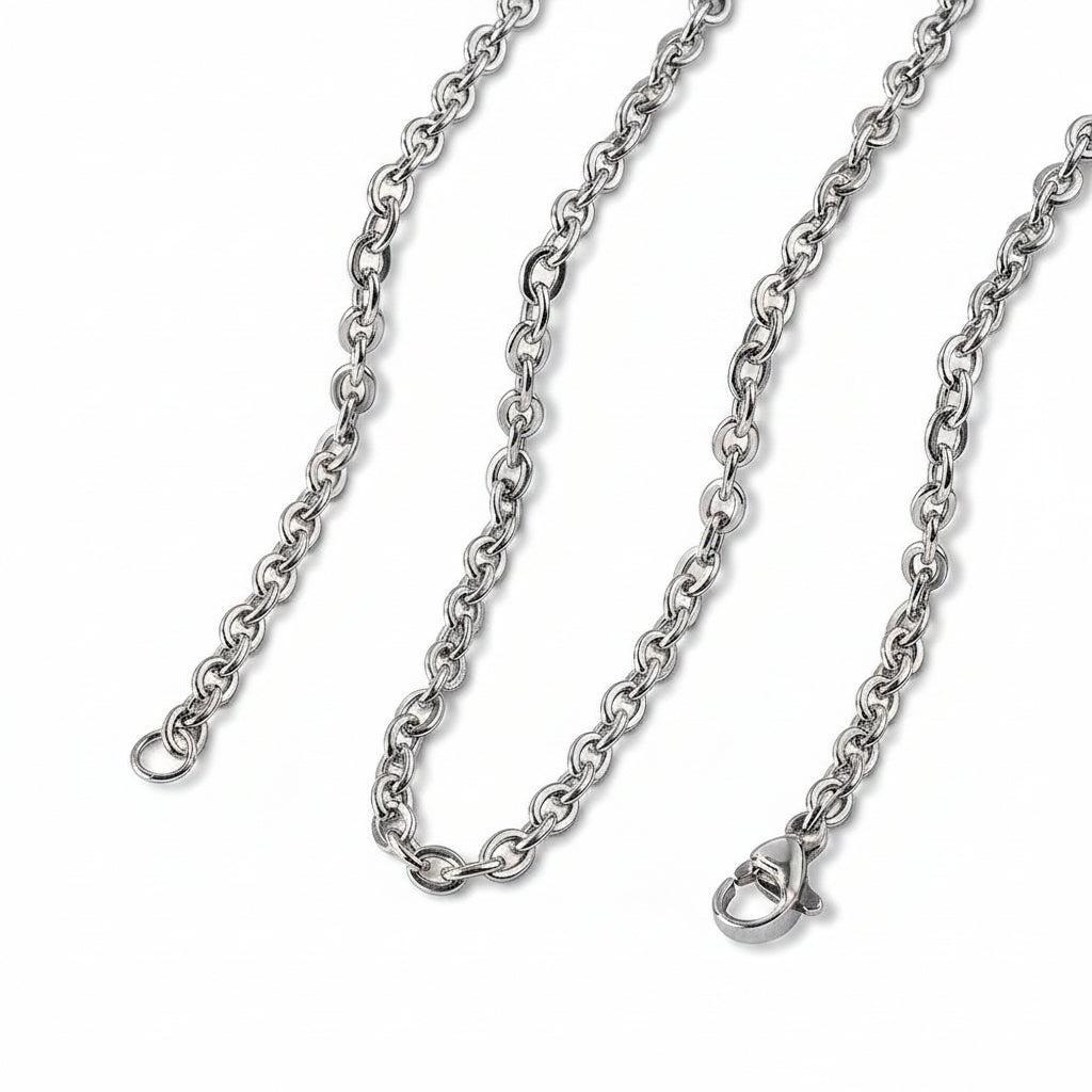 Complete Ketting Cable 4.3x3.1mm RVS Zilver - 59.9cm-Ketting-Kraaltjes van Renate