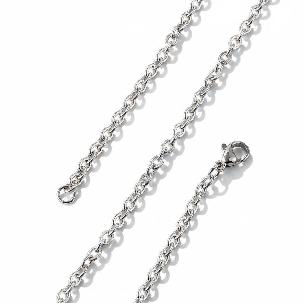 Complete Ketting Cable 4.3x3.1mm RVS Zilver - 59.9cm-Ketting-Kraaltjes van Renate