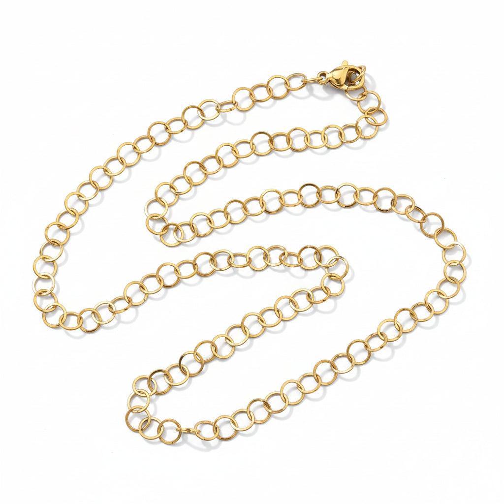 Complete Ketting Cable 5mm Premium RVS Goud - 44.9cm-Ketting-Kraaltjes van Renate