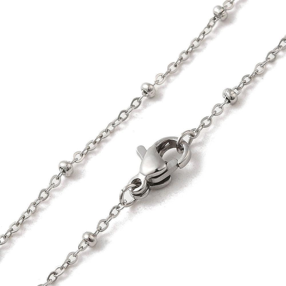 Complete Ketting Cable Beads 1mm RVS Zilver - 44.5cm-Ketting-Kraaltjes van Renate