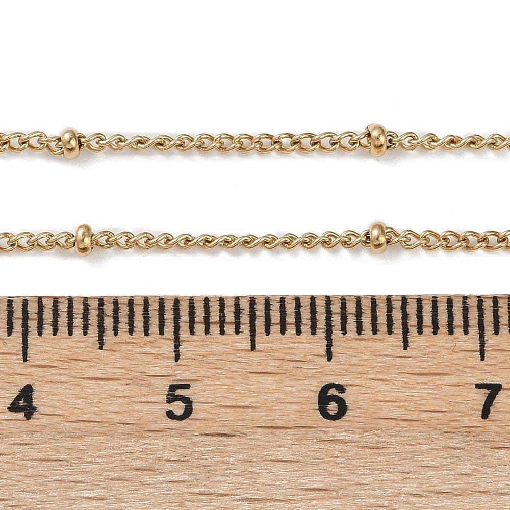 Complete Ketting Cable Beads 2mm Premium RVS Goud 14k plated - 41.5cm-Ketting-Kraaltjes van Renate