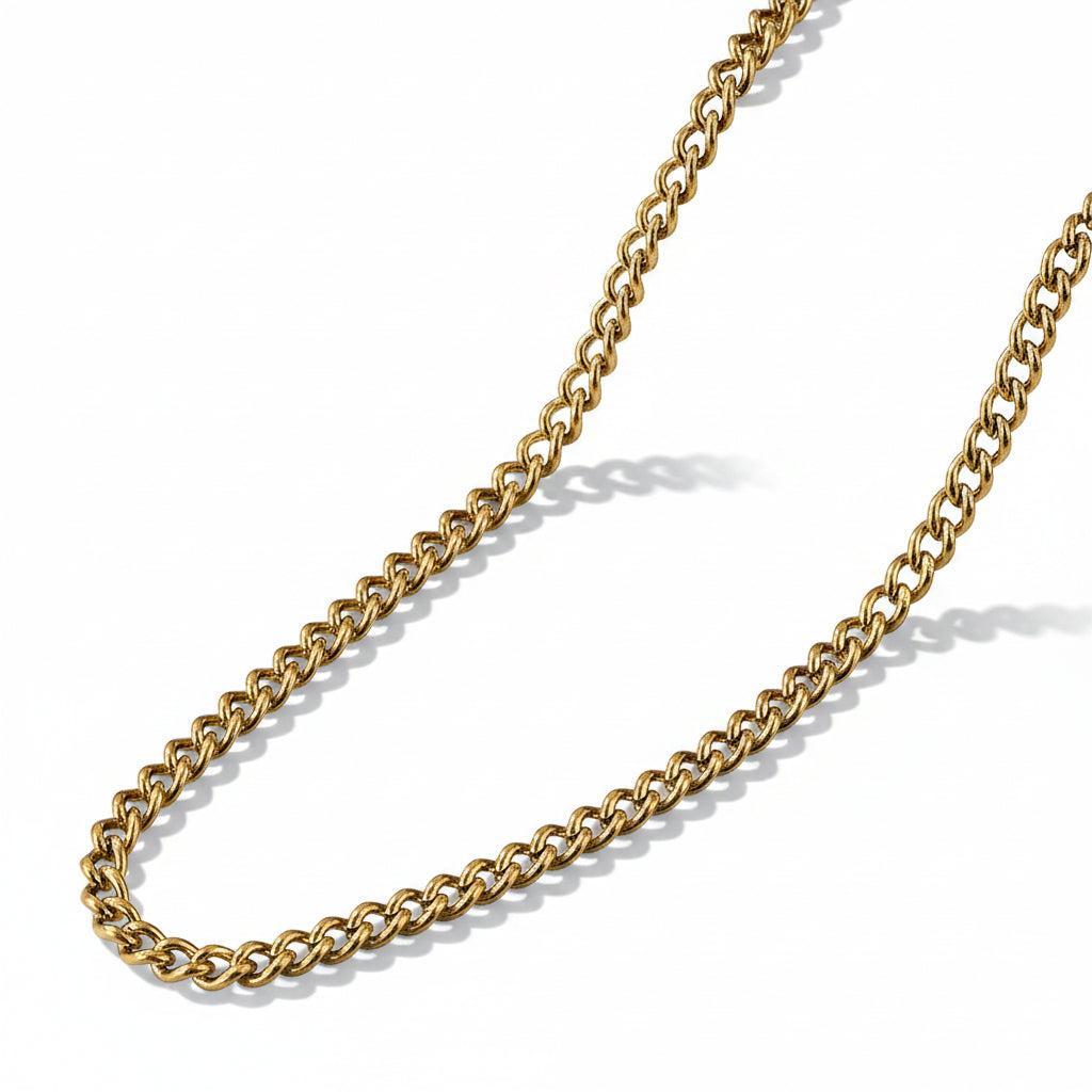 Complete Ketting Curb 2.7x2.2mm Premium RVS Goud - 45cm-Ketting-Kraaltjes van Renate