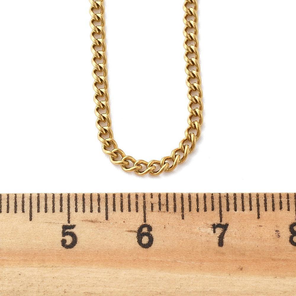 Complete Ketting Curb 2.7x2.2mm Premium RVS Goud - 45cm-Ketting-Kraaltjes van Renate