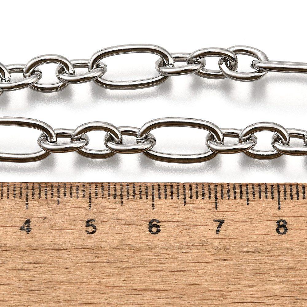Complete Ketting Figaro Kapittel 14x7.5mm RVS Zilver - 52cm-Ketting-Kraaltjes van Renate