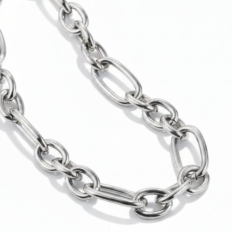 Complete Ketting Figaro Kapittel 14x7mm RVS Zilver - 52.3cm-Ketting-Kraaltjes van Renate