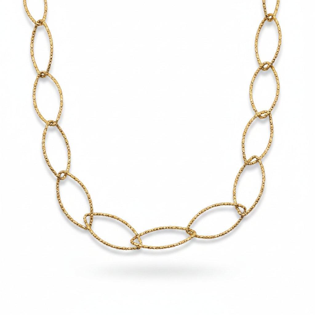 Complete Ketting Horse Eye 20x10mm Premium RVS Goud - 45.7cm-Ketting-Kraaltjes van Renate