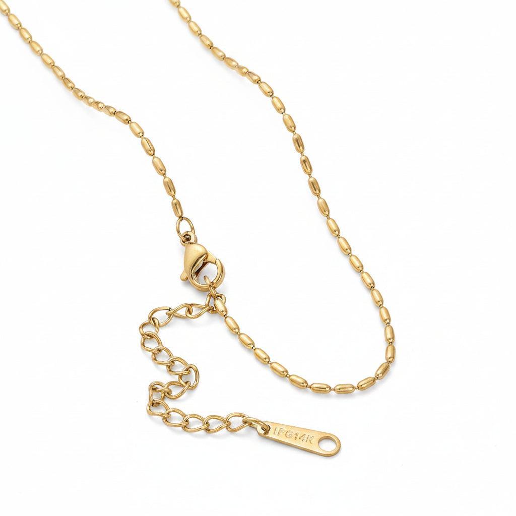 Complete Ketting Oval Ball Chain 1.5mm Premium RVS Goud 14k plated - 40.7cm-Ketting-Kraaltjes van Renate