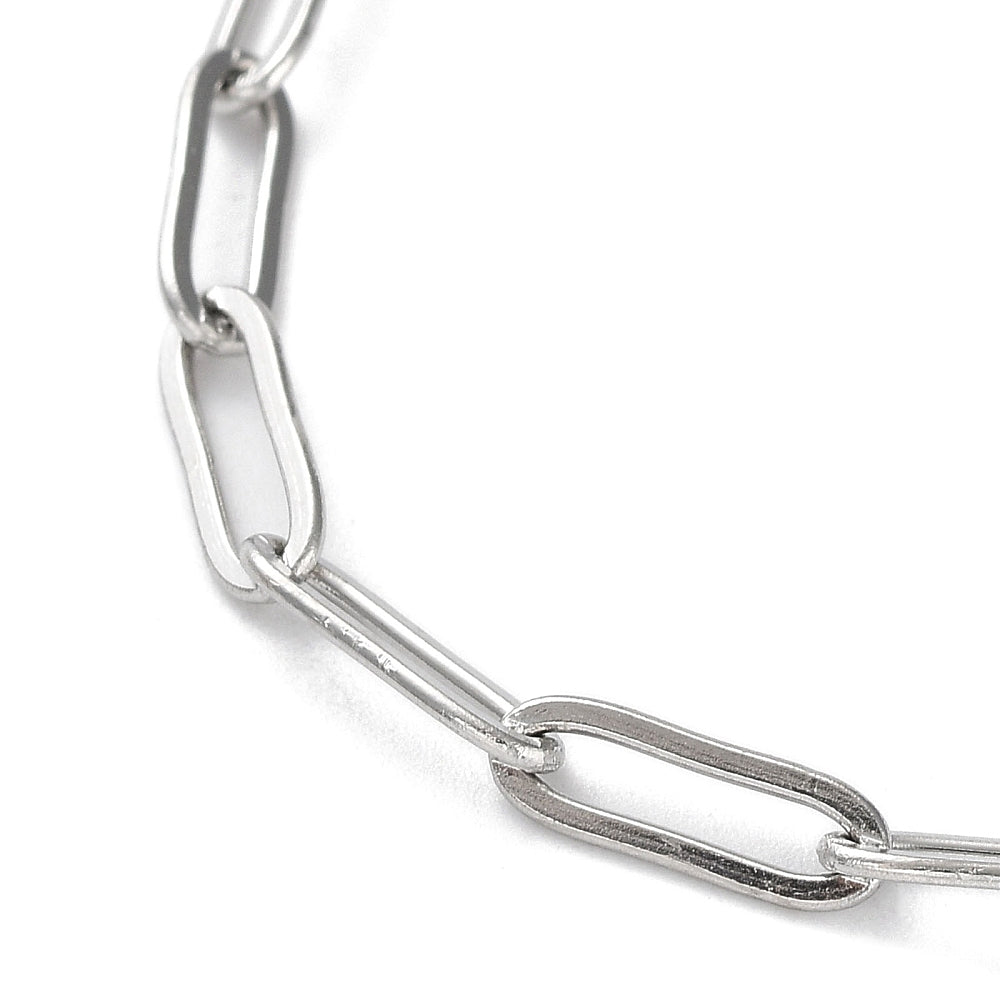 Complete Ketting Paperclip 12x4mm RVS Zilver - 41.5cm-Ketting-Kraaltjes van Renate